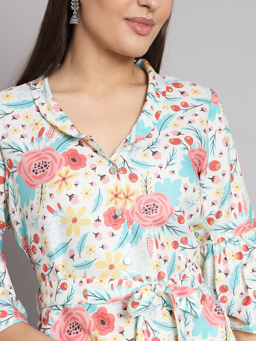 White Digital Floral Printed Co-Ord Set