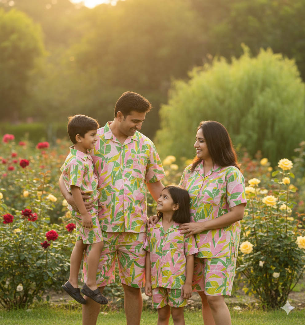 Family Matching Flamingo Outfits – Vacation Combo for Parents & Kids