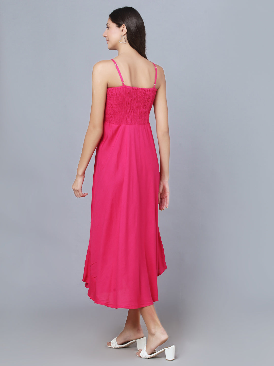 Rani Pink Shoulder Straps One Piece Long Gown