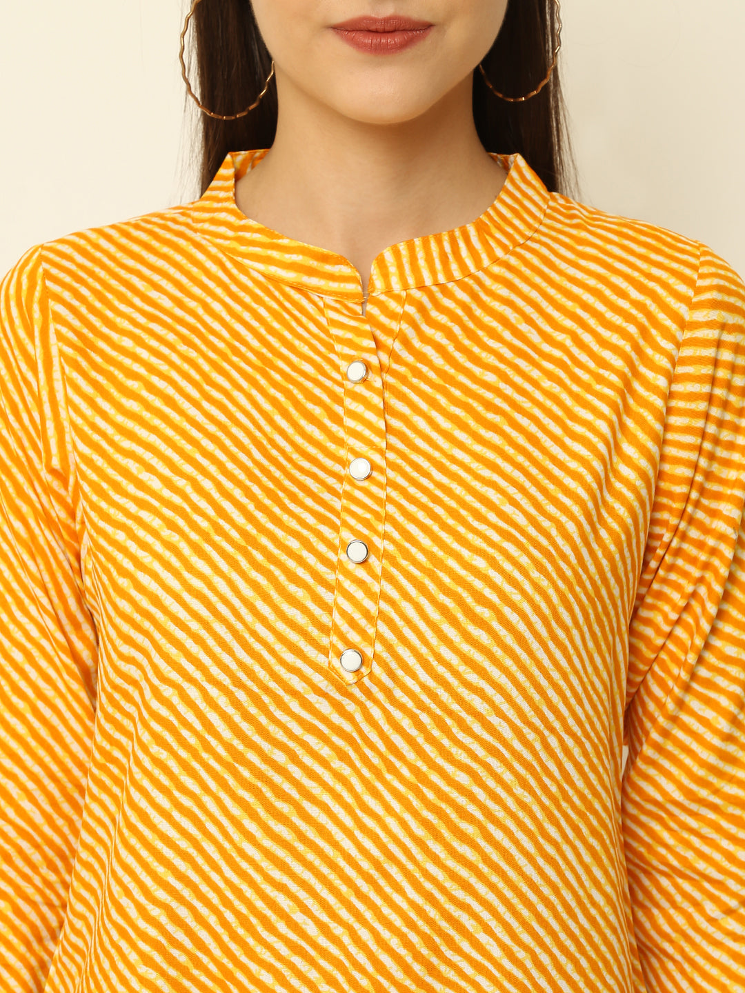 Yellow Lahariya Printed Casual Top