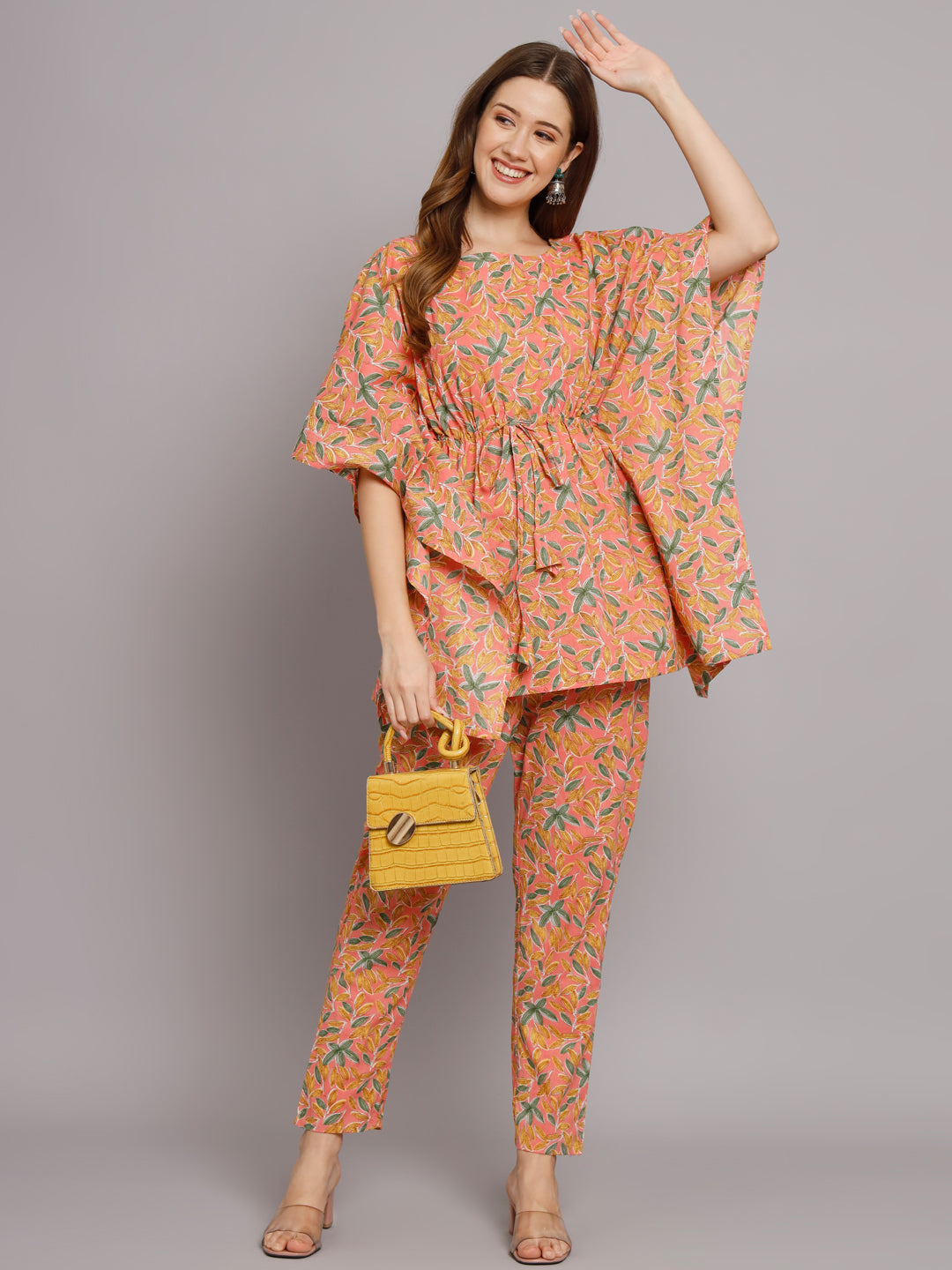 Floral Printed Kaftan Co-Ord Set