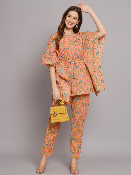 Floral Printed Kaftan Co-Ord Set