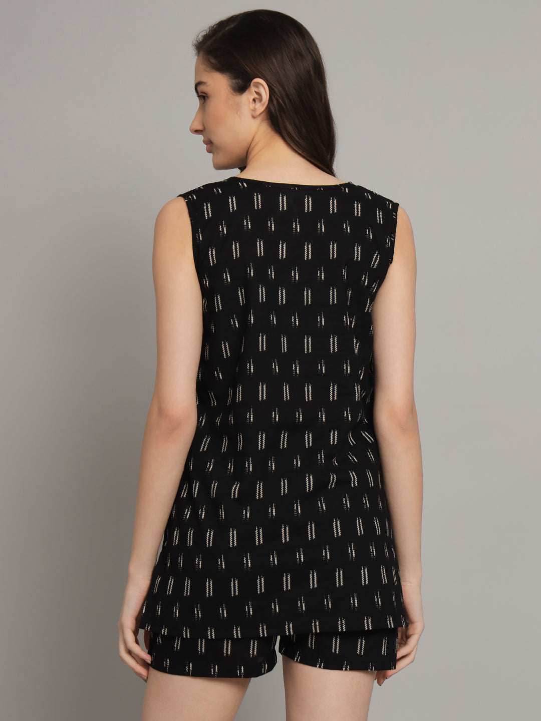 Black Abstract Printed Cotton Co-Ord Set