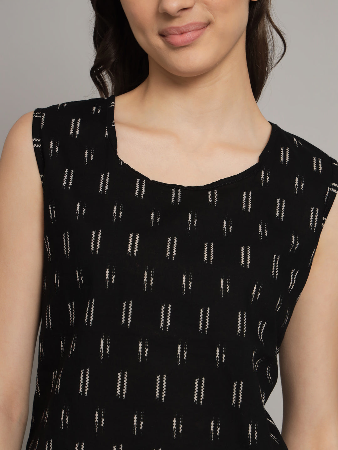 Black Abstract Printed Cotton Co-Ord Set
