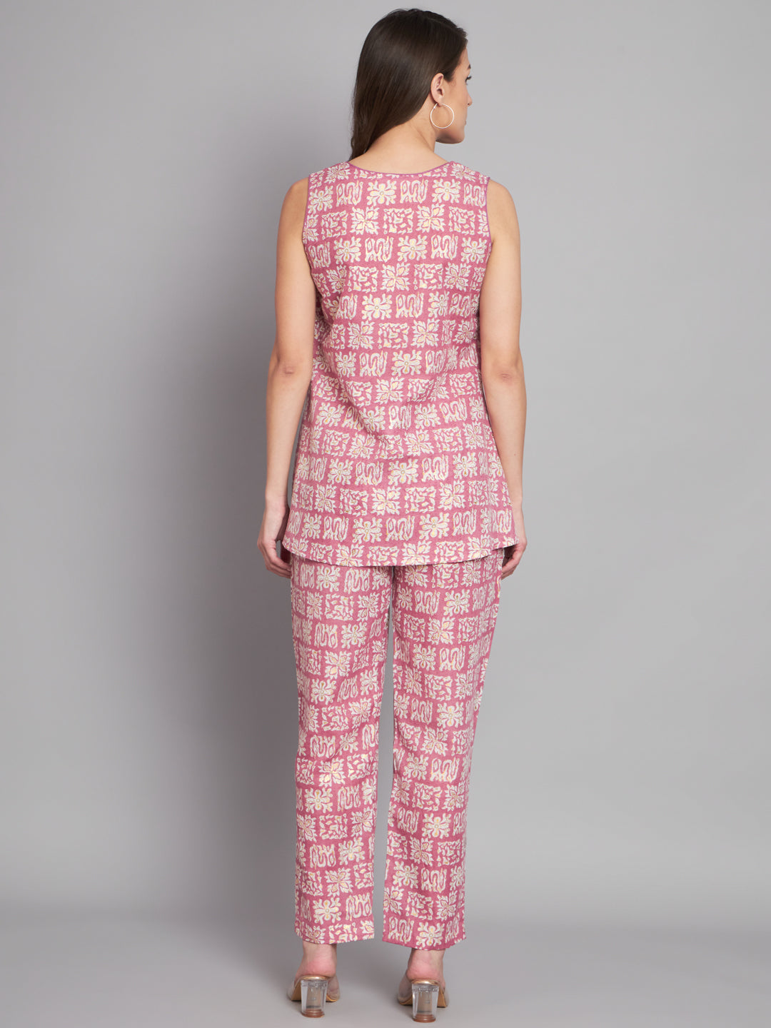 Foil Printed Cotton Onion Color Co-Ord Set