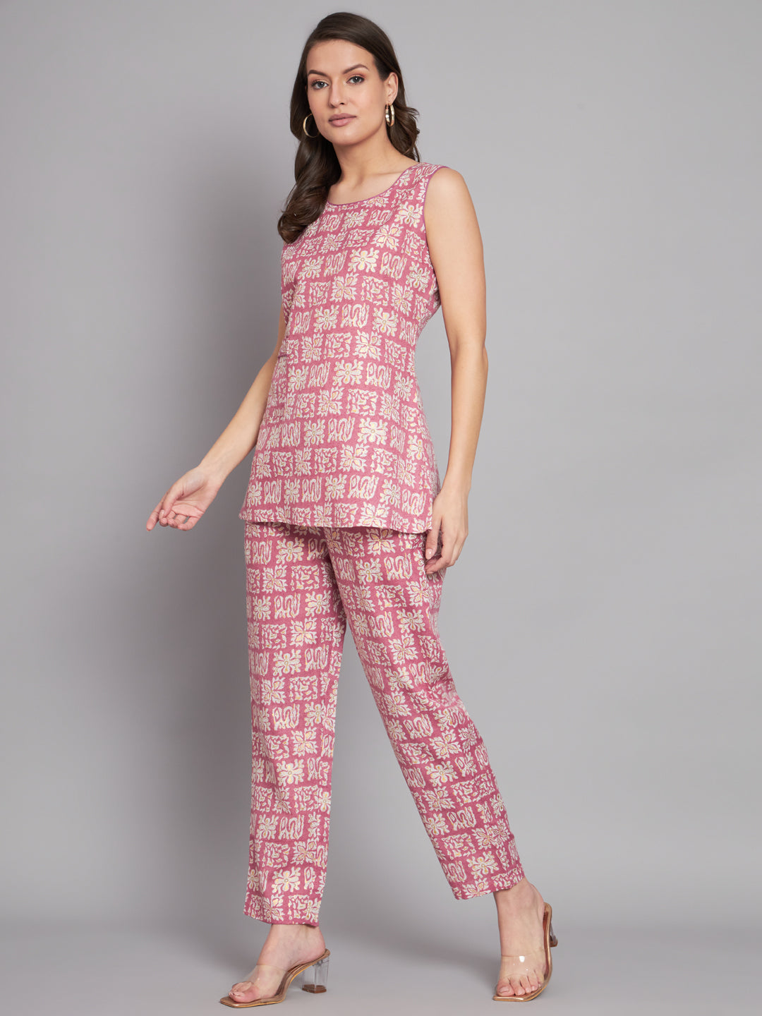 Foil Printed Cotton Onion Color Co-Ord Set