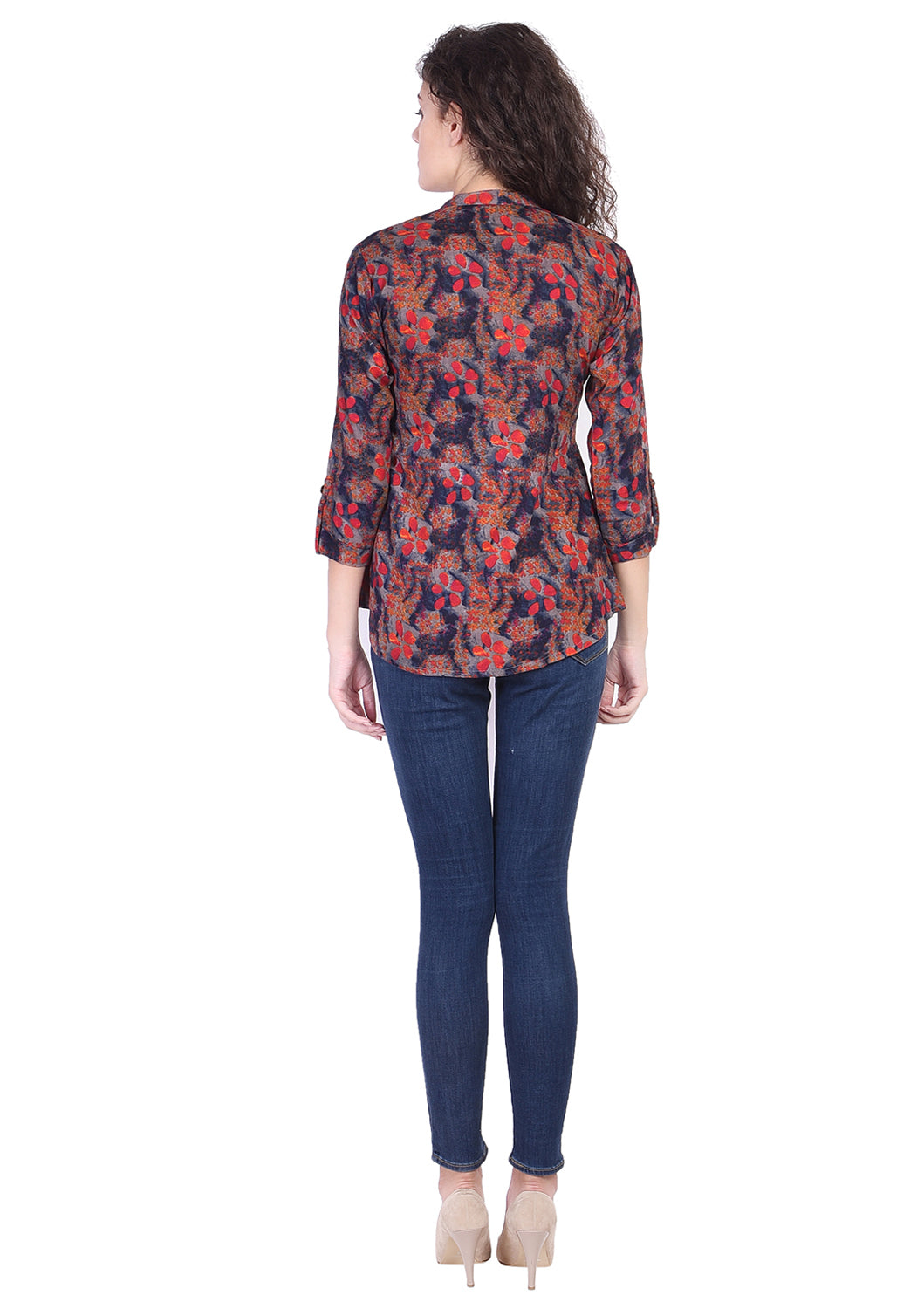 Casual Regular Sleeve Printed Soft Fabric Floral Top