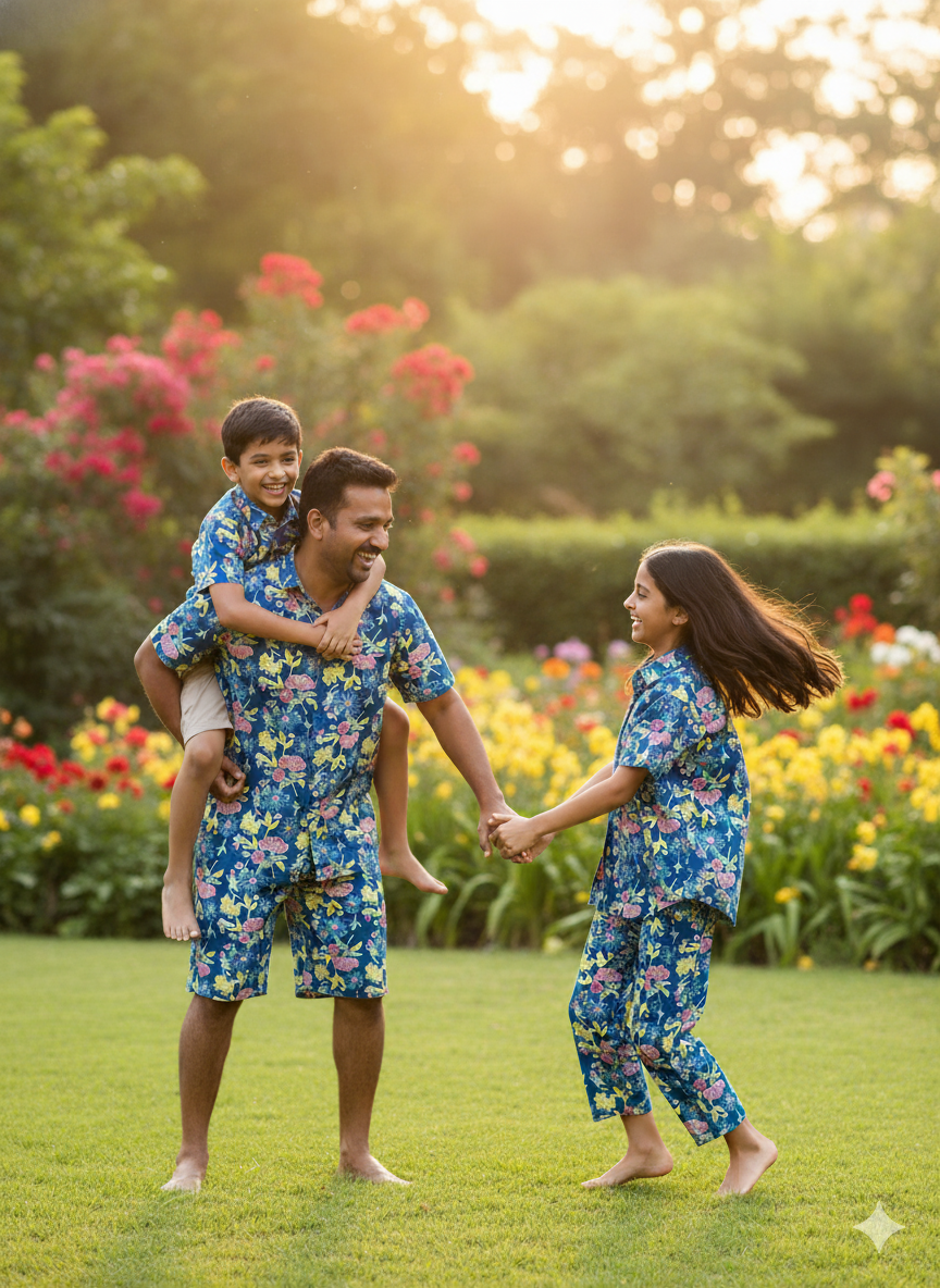 Family Matching Combo for Vacation & Pool Party Blue