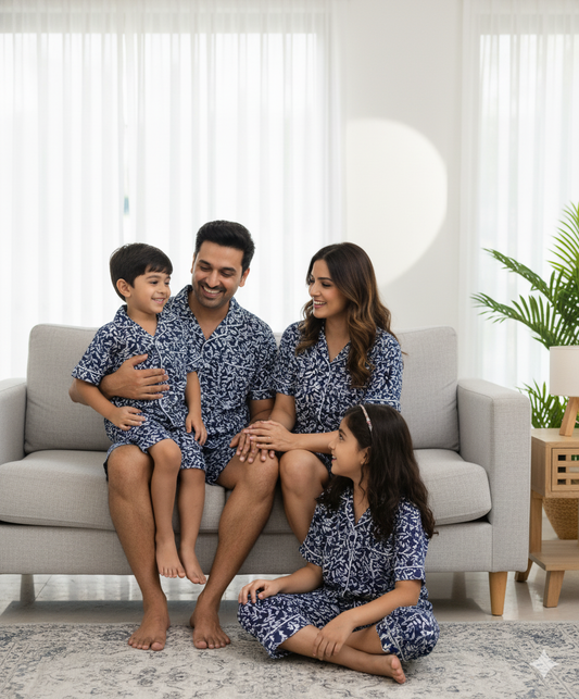 Family Matching Combo Pool Party for Vacation & Pool Party Navy Blue