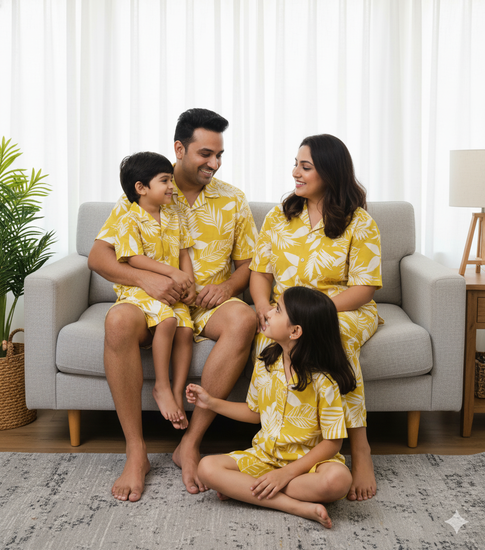 Family Matching Combo for Vacation & Pool Party Yellow