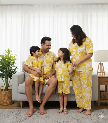 Family Matching Combo for Vacation & Pool Party Yellow