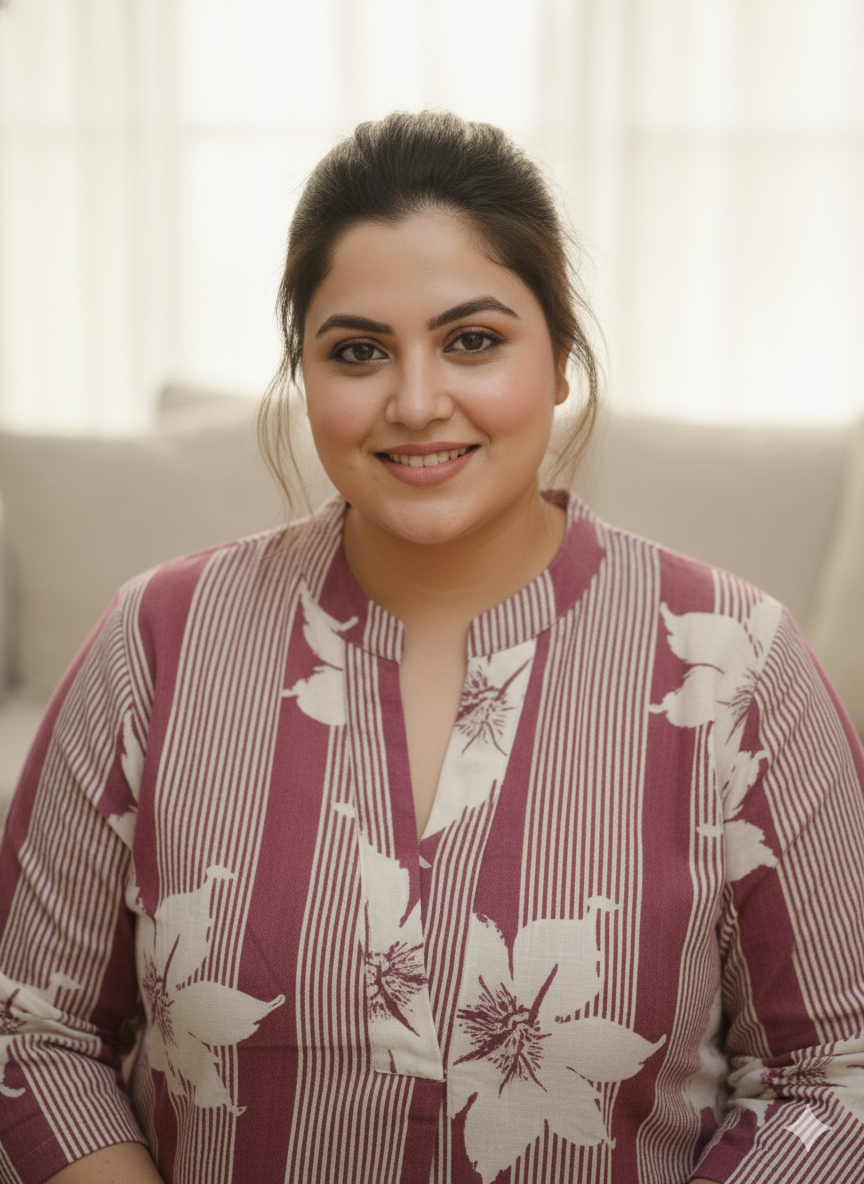 Plus Size Printed Pure Cotton Co-Ords Set