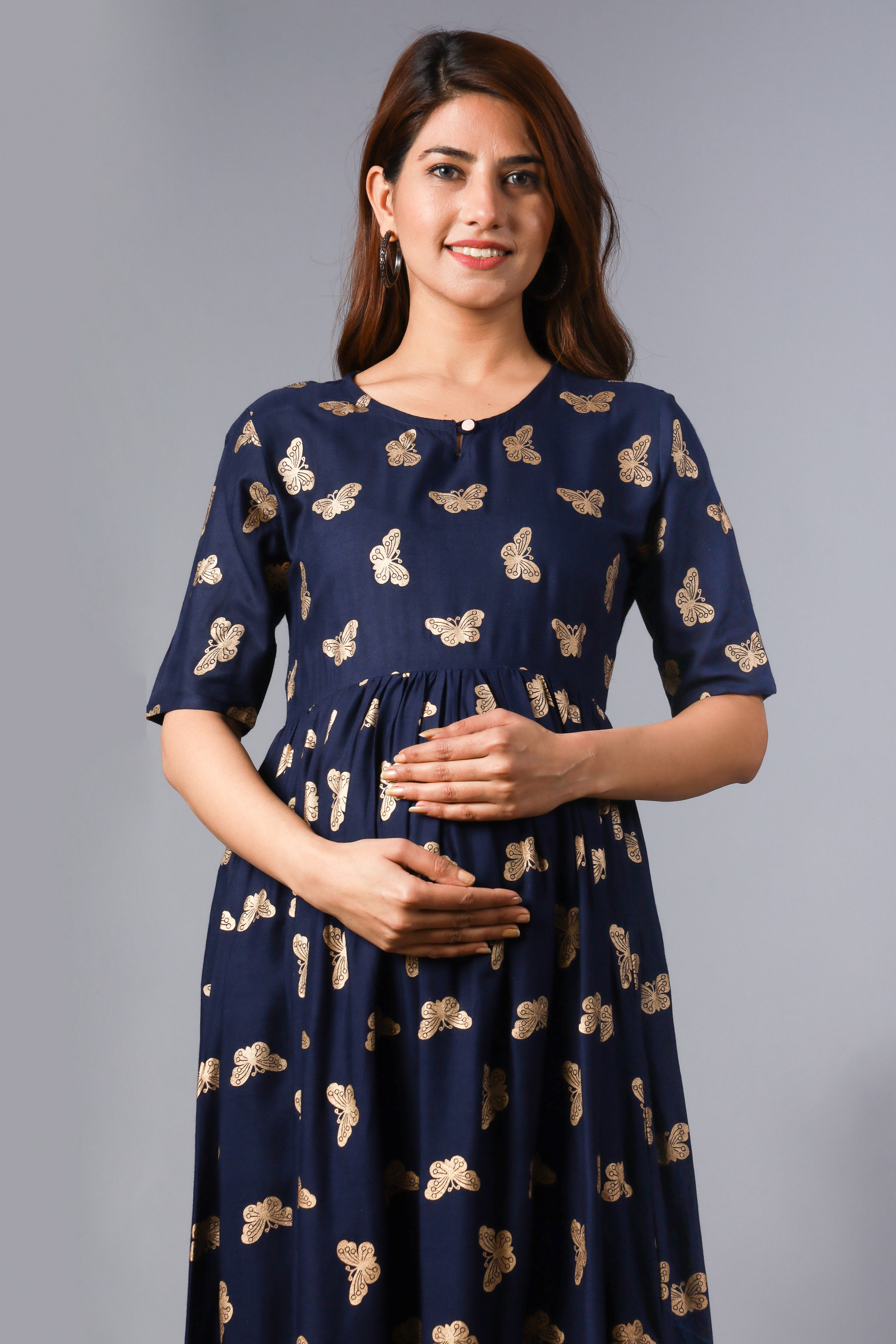 Maternity Top with Joggers Co-ord Set- Blue