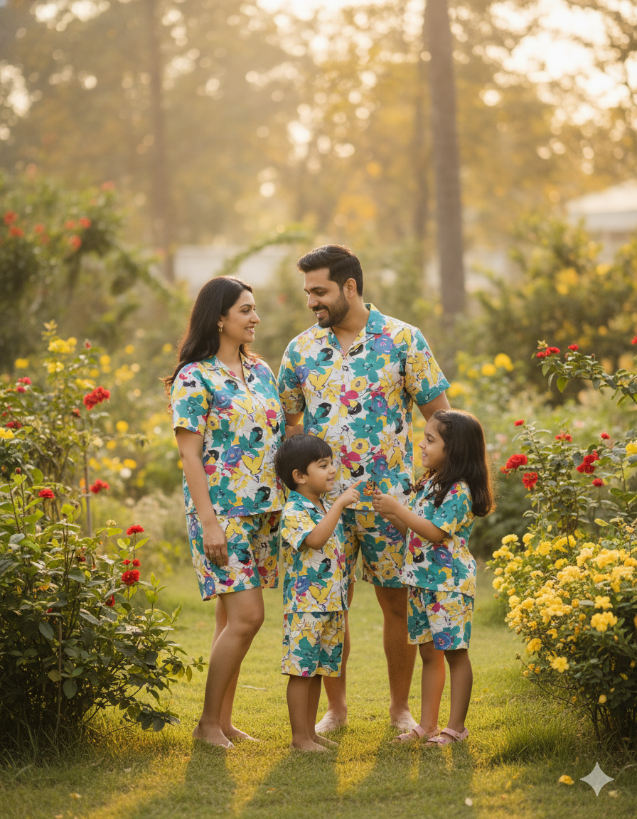 Family Matching Pool Party/Vacation – Tropical Resort wear for All Ages